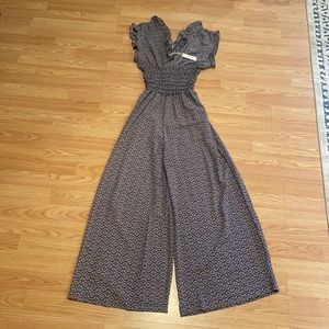 Max Studio Wide Leg Crepe Jumpsuit